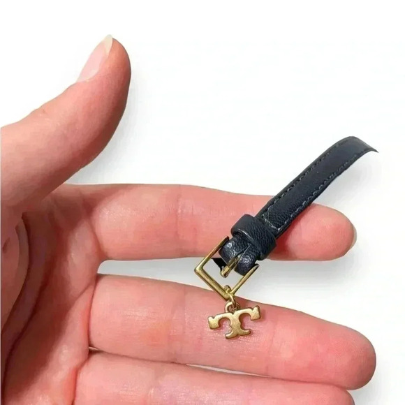 Tory Burch Eleanor 105mm Suede Bow Knot Heeled Sandals in Navy Blue Size 8.5 - Picture 7 of 9